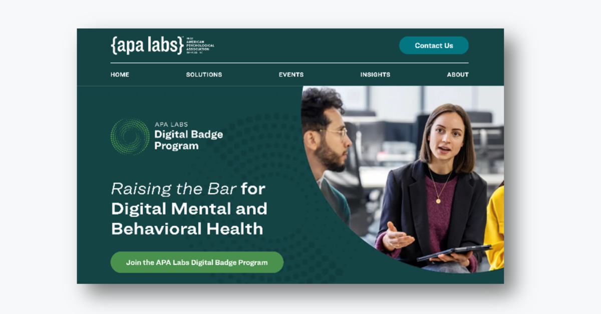 APA Labs Launches Digital Badge Program to Advance Best Practices in U.S. Digital Mental and Behavioral Health