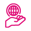 Global Business Outline - pink_global,planet,earth,hand,holding,handmade,supporting