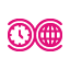 Global Business Outline - pink_time zone ,world,travel,clock,global,international,geography