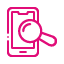 Phone outline PINK_search, phone search, magnifying glass, find, looking up