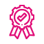 Quality Control Outline - pink_checkmark, badge, approval, quality, verified, certification, assurance, standard