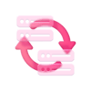 Pink Glass Icon Chat Communicate Cycle