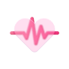Pink Glass Icon Health Heart Chart