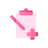 Pink Glass Icon Health Tick List