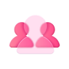 Pink Glass Icon People Group