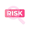 Pink Glass Icon Search Risk