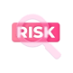 Pink Glass Icon Search Risk