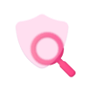 Pink Glass Icon Shield Search