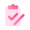 Pink Glass Icon Tick List 2