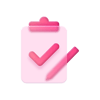 Pink Glass Icon Tick List
