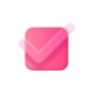 Pink Glass Icon Tick